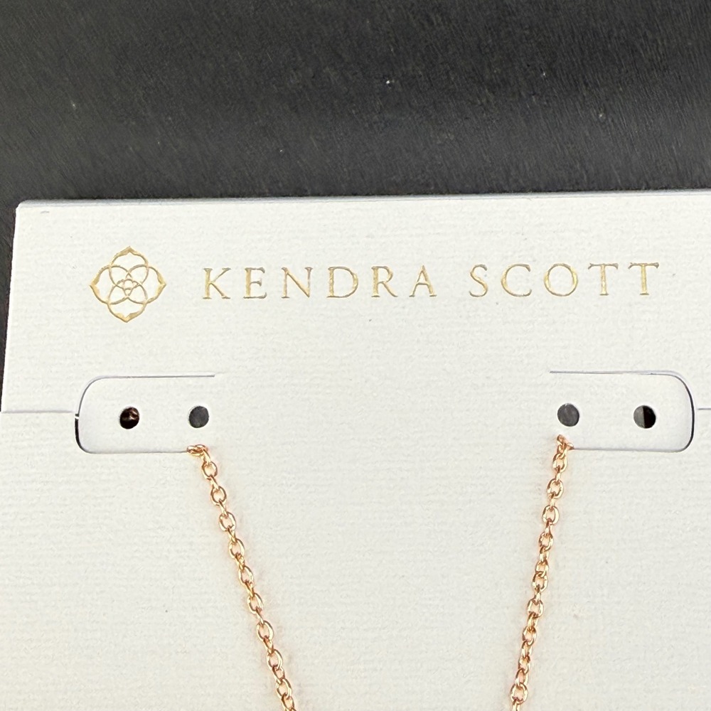 Kendra Scott Ari Heart Pendant Pink Drusy Rose Gold Tone  Necklace - Picture 2 of 8